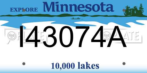 I43074A Minnesota License Plate