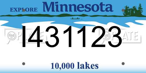 I431123 Minnesota License Plate