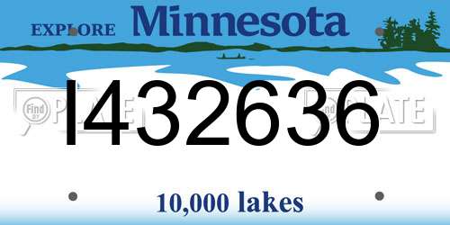 I432636 Minnesota License Plate