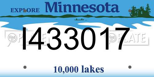 I433017 Minnesota License Plate