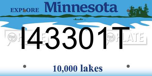 I43301T Minnesota License Plate