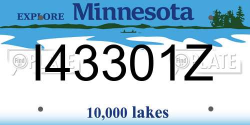 I43301Z Minnesota License Plate