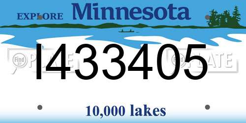 I433405 Minnesota License Plate