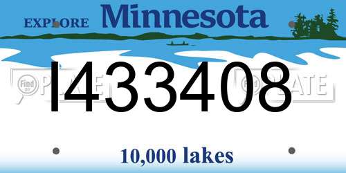 I433408 Minnesota License Plate