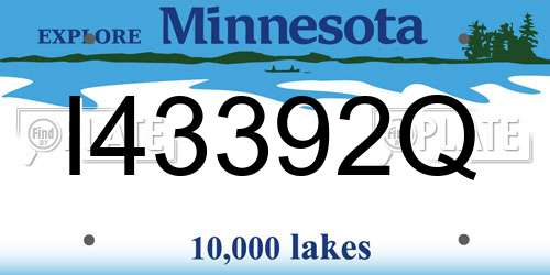 I43392Q Minnesota License Plate