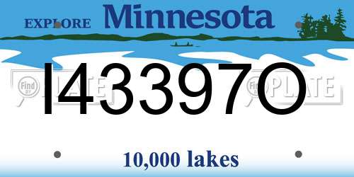 I43397O Minnesota License Plate