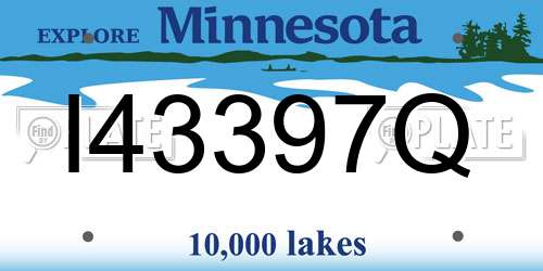I43397Q Minnesota License Plate