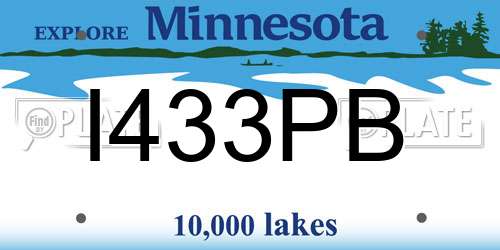 I433PB Minnesota License Plate