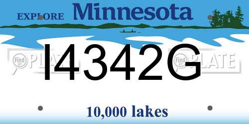 I4342G Minnesota License Plate