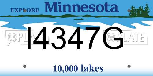 I4347G Minnesota License Plate