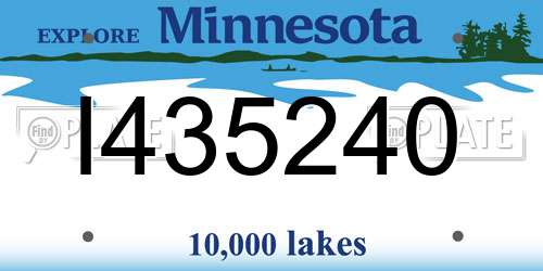 I435240 Minnesota License Plate