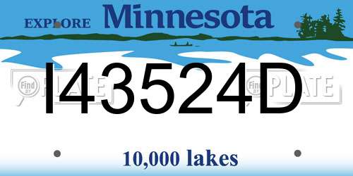 I43524D Minnesota License Plate