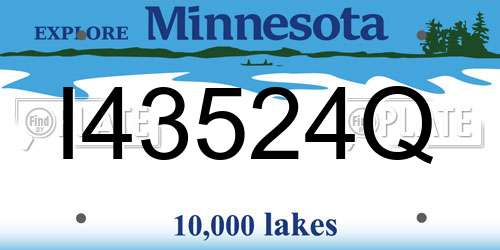 I43524Q Minnesota License Plate