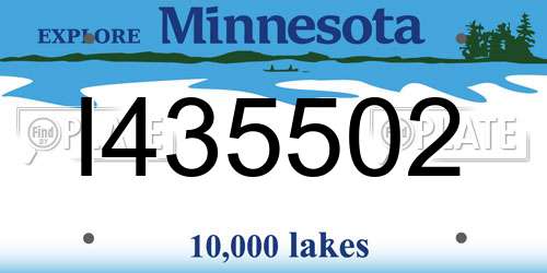 I435502 Minnesota License Plate