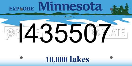 I435507 Minnesota License Plate