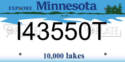 I43550T Minnesota License Plate