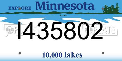 I435802 Minnesota License Plate