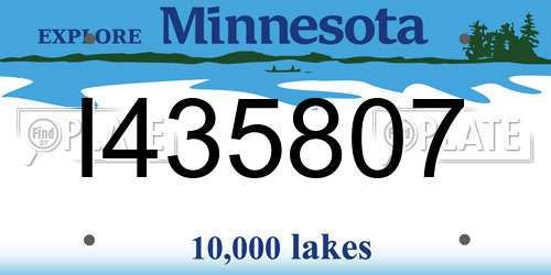 I435807 Minnesota License Plate