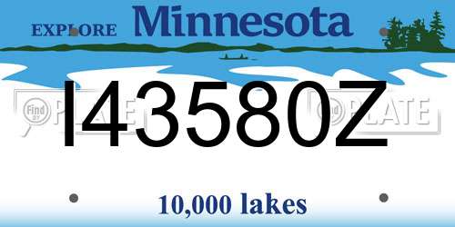 I43580Z Minnesota License Plate
