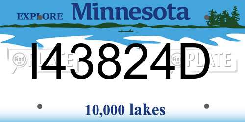 I43824D Minnesota License Plate