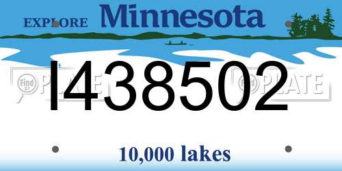 I438502 Minnesota License Plate