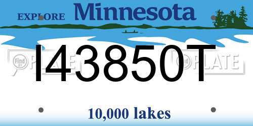 I43850T Minnesota License Plate
