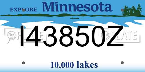 I43850Z Minnesota License Plate