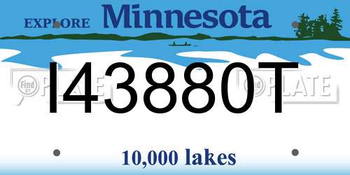 I43880T Minnesota License Plate