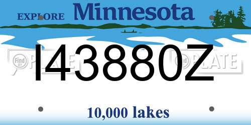 I43880Z Minnesota License Plate