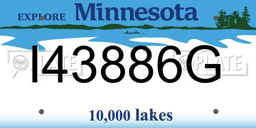 I43886G Minnesota License Plate
