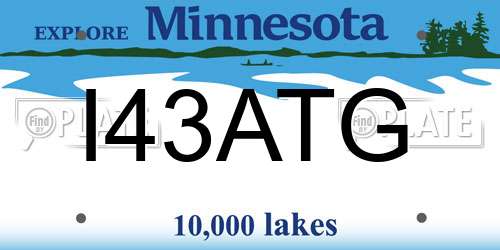 I43ATG Minnesota License Plate