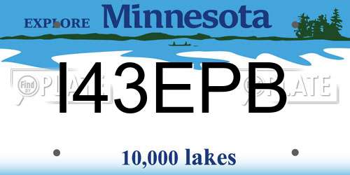 I43EPB Minnesota License Plate