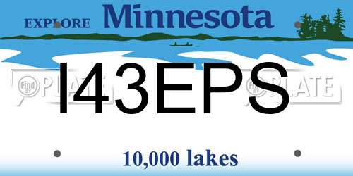 I43EPS Minnesota License Plate