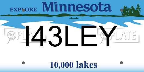 I43LEY Minnesota License Plate