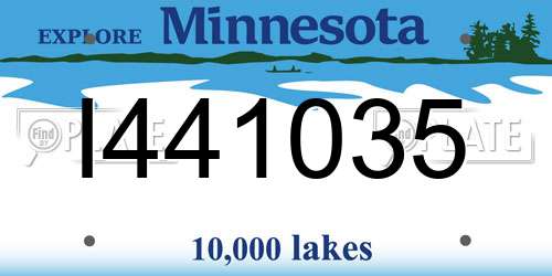 I441035 Minnesota License Plate