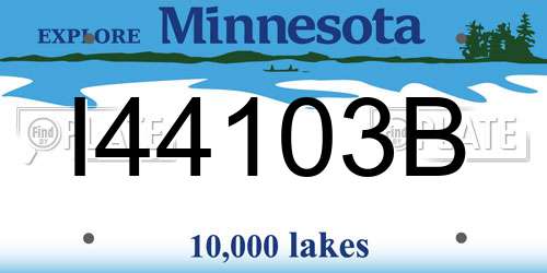 I44103B Minnesota License Plate