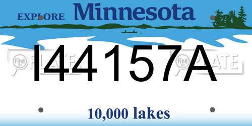 I44157A Minnesota License Plate