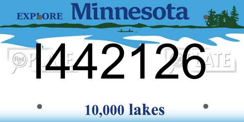 I442126 Minnesota License Plate