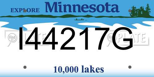 I44217G Minnesota License Plate