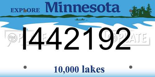 I442192 Minnesota License Plate