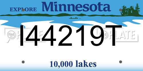 I44219T Minnesota License Plate