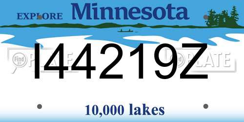 I44219Z Minnesota License Plate