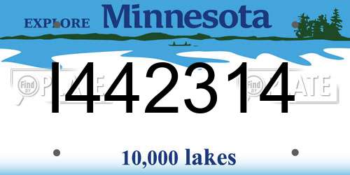 I442314 Minnesota License Plate