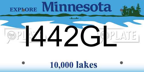 I442GL Minnesota License Plate