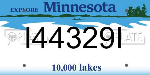 I44329I Minnesota License Plate