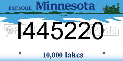 I445220 Minnesota License Plate