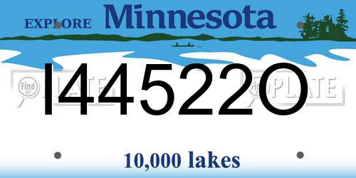 I44522O Minnesota License Plate