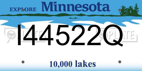 I44522Q Minnesota License Plate
