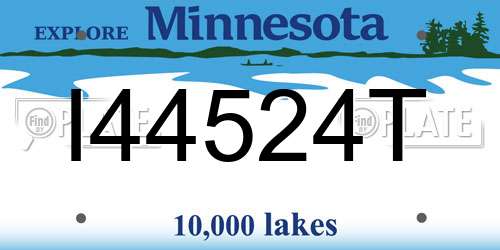 I44524T Minnesota License Plate