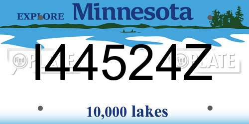 I44524Z Minnesota License Plate